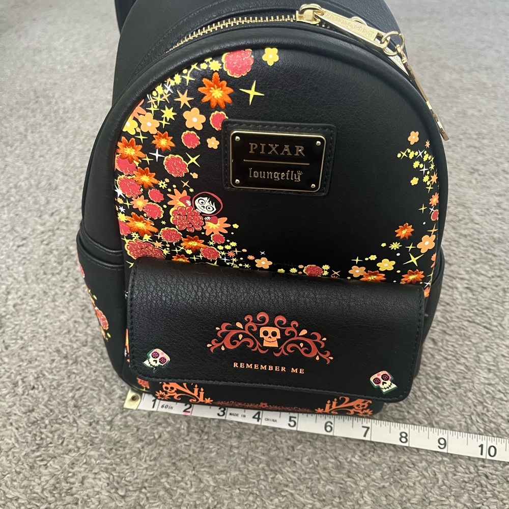 Loungefly Black and Orange Floral Backpack